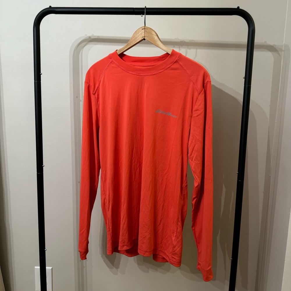 Large Salmon Color Eddie Bauer UPF Long Sleeve Shirt